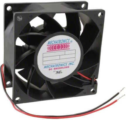 8005890811 MQ8038E24B-FSR, Fan Tubeaxial 24VDC Square - 80mm L x 80mm H Ball 123.3 CFM (3.45m³/min) 2 Wire Leads Hirschmann