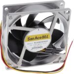 8005910154 9LG0824S4001, Fan Tubeaxial 24VDC Square - 80mm L x 80mm H Ball 3 Wire Leads Hirschmann