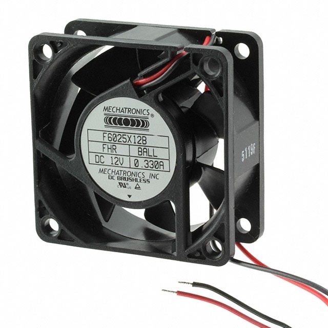 doc049516287 8005912788 F6025X12B-FHR, Fan Tubeaxial 12VDC Square - 60mm L x 60mm H Ball 28.0 CFM (0.784m³/min) 2 Wire Leads Hirschmann — изображение 1