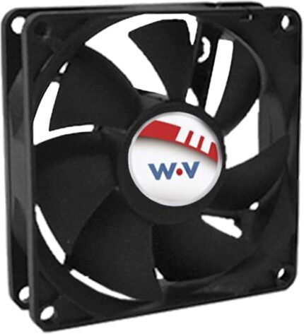 8005913460 DC0802012U2B-2T0, Fan Tubeaxial 12VDC Square - 80mm L x 80mm H Ball 51.2 CFM (1.43m³/min) 2 Wire Leads Hirschmann