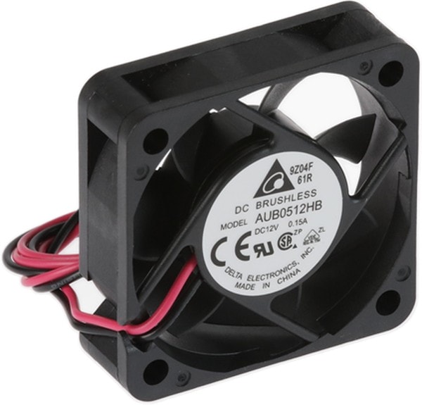 doc049518343 8005918608 AUB0512HB, Fan Tubeaxial 12VDC Square - 50mm L x 50mm H Superflo 14.1 CFM (0.395m³/min) 2 Wire Leads Hirschmann — изображение 1