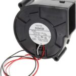 8005921994 07530GA-12M-AL-00, Fan Blower 12VDC Square/Rounded - 75.7mm L x 75.7mm H Ball 10.5 CFM (0.294m³/min) 3 Wire Leads Hirschmann