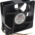 8005926637 LPH12A99-BWHR-B1-2EM, Fan Tubeaxial 100 ~ 240VAC Square - 120mm L x 120mm H Ball 123.9 CFM (3.47m³/min) 3 Wire Leads Hirschmann