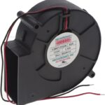 8005929228 MXB9733H24B-BSR, Fan Blower 24VDC Rectangular/Rounded - 97mm L x 94.4mm H Ball 28.5 CFM (0.798m³/min) 2 Wire Leads Hirschmann