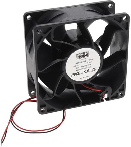 doc049533135 8005943845 MS9238H48B-FHR-2EM, Fan Tubeaxial 48VDC Square - 92mm L x 92mm H Ball 166.7 CFM (4.67m³/min) 2 Wire Leads Hirschmann — изображение 1
