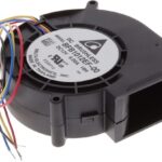 8004574096 BFB1012EF-0018H, Blowers & Centrifugal Fans Blower Fan, 97x94x33mm, 12VDC, 56.08CFM, Ball, 4Lead, Tach, Lock Rotor, Tach/PWM Hirschmann