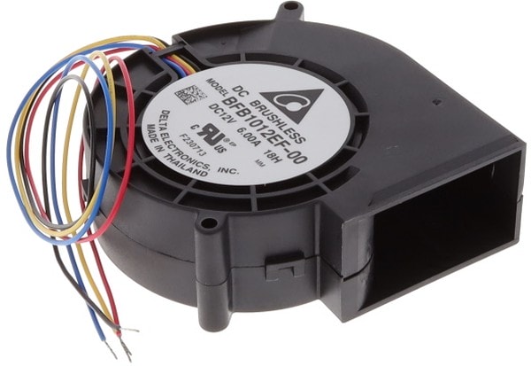 doc049540473 8005966224 BFB1012EF-0018H, Fan Blower 12VDC Rectangular/Rounded - 96.6mm L x 94.3mm H Ball 56.1 CFM (1.57m³/min) 4 Wire Leads Hirschmann — изображение 1