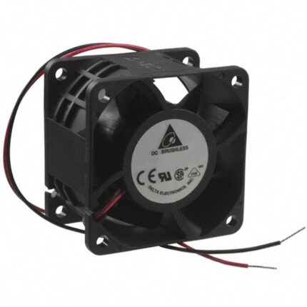 8005972860 AFB0612VHE-A, Fan Tubeaxial 12VDC Square - 60mm L x 60mm H Ball 49.5 CFM (1.39m³/min) 2 Wire Leads Hirschmann