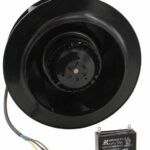8005988512 UF225(99)APA23-H1C2A, Fan Motorized Impellers 230VAC Round - 225mm Dia Ball 770.0 CFM (21.56m³/min) 4 Wire Leads Hirschmann