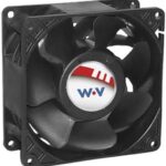8033825180 DC0923812V2B-BT0, Fan Tubeaxial 12VDC Square - 92mm L x 92mm H Ball 166.4 CFM (4.66m³/min) 4 Wire Leads Hirschmann