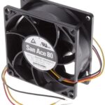 8005997748 9GA0812B2D0011, Fan Tubeaxial 12VDC Square - 80mm L x 80mm H Ball 3 Wire Leads Hirschmann
