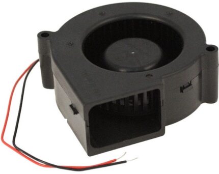 8006005861 BG0703-B054-000-00, Fan Blower 24VDC Square/Rounded - 75mm L x 75mm H Ball 10.6 CFM (0.297m³/min) 2 Wire Leads Hirschmann