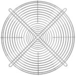 8006011254 08719, 280mm Dia Fan Finger Guard Steel, Nickel Plated 17 Rings Hirschmann