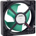 8006018040 11338JE-12L-BA-F0, Fan Tubeaxial 12VDC Square - 113mm L x 113mm H Ball 52.5 CFM (1.47m³/min) 2 Wire Leads Hirschmann
