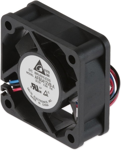 doc049580322 8006029358 AFB0412VB-AF00, Fan Tubeaxial 12VDC Square - 40mm L x 40mm H Ball 15.2 CFM (0.426m³/min) 3 Wire Leads Hirschmann — изображение 1