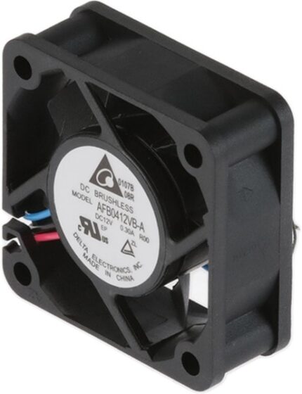 8018654101 AFB0412VB-AR00, DC Fans Tubeaxial Fan, 40x15mm, 12VDC, Ball Bearing, 3x Lead Wires, Locked Rotor Sensor Hirschmann