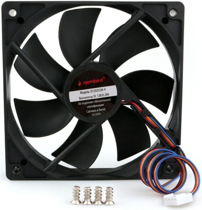 8048463376 Вентилятор Gembird D12025SM-4, 120x120x25, подшипник скольжения, 4pin, провод 30см Hirschmann — изображение 8