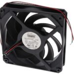 8006046699 MS1225H12B-FHR-2EM, Fan Tubeaxial 12VDC Square - 120mm L x 120mm H Ball 86.0 CFM (2.41m³/min) 2 Wire Leads Hirschmann