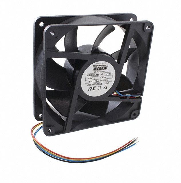 doc049621196 8006063995 MS1238E48B1+6-FHR-2EM, Fan Tubeaxial 48VDC Square - 120mm L x 120mm H Ball 271.1 CFM (7.59m³/min) 4 Wire Leads Hirschmann — изображение 1
