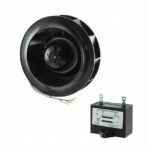 8033825231 UF220APA12-H2C2A-B1, Fan Motorized Impellers 115VAC Round - 223mm Dia Ball 530.0 CFM (14.84m³/min) 4 Wire Leads Hirschmann