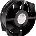8006072897 UF15KM12-BTHR-F, Fan Tubeaxial 115VAC Rectangular/Rounded - 172mm L x 150mm H Ball 230.0 CFM (6.44m³/min) 2 Terminals Hirschmann