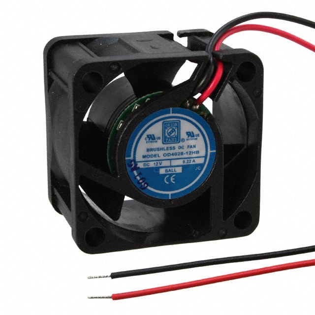 doc049627579 8007080094 OD4028-12HB, DC Fans DC Fan, 40x40x28mm, 12VDC, 12CFM, 0.2A, 37dBA, 8800RPM, Dual Ball, 2xLeads 26AWG Hirschmann — изображение 1