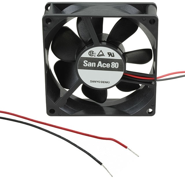 doc049649053 8007866891 109R0812S4021, DC Fans DC Axial Fan, 80x80x25mm, 12VDC, 42.4CFM, Ribless, Ball, Wire, Lock Sensor Hirschmann — изображение 1