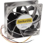 8006100625 9LG1224M1D001, Fan Tubeaxial 24VDC Square - 120mm L x 120mm H Ball 3 Wire Leads Hirschmann
