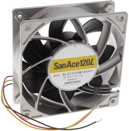 8006100625 9LG1224M1D001, Fan Tubeaxial 24VDC Square - 120mm L x 120mm H Ball 3 Wire Leads Hirschmann