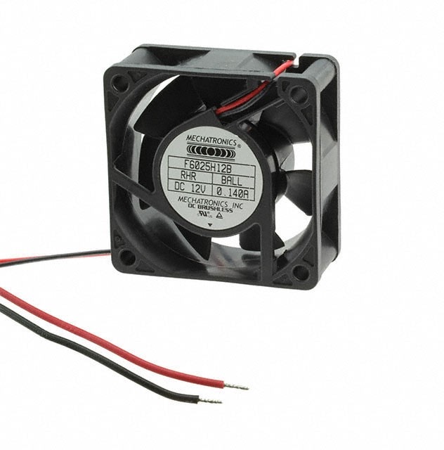 doc049655011 8006105193 F6025H12B-RHR-EM, Fan Tubeaxial 12VDC Square - 60mm L x 60mm H Ball 20.0 CFM (0.560m³/min) 2 Wire Leads Hirschmann — изображение 1