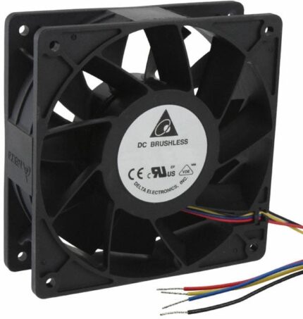 8006111213 PFB1248UHE-EP, Fan Tubeaxial 48VDC Square - 120mm L x 120mm H Ball 243.7 CFM (6.82m³/min) 4 Wire Leads Hirschmann