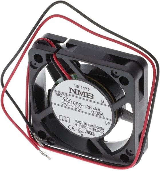 doc049658702 8006115367 04010SS-12N-AA-00, Fan Tubeaxial 12VDC Square - 40mm L x 40mm H Sleeve 6.7 CFM (0.188m³/min) 2 Wire Leads Hirschmann — изображение 1