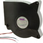 8006117512 B1232H24B-BSR-E, Fan Blower 24VDC Square/Rounded - 120mm L x 120mm H Ball 28.0 CFM (0.784m³/min) 2 Wire Leads Hirschmann