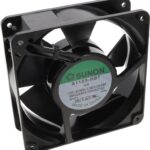 8007243517 A1123-HBT.GN, AC Fans Axial Fan, 120x120x38mm, 115VAC, 97/117CFM, 0.34/0.39"H2O, Ball, Terminals Hirschmann