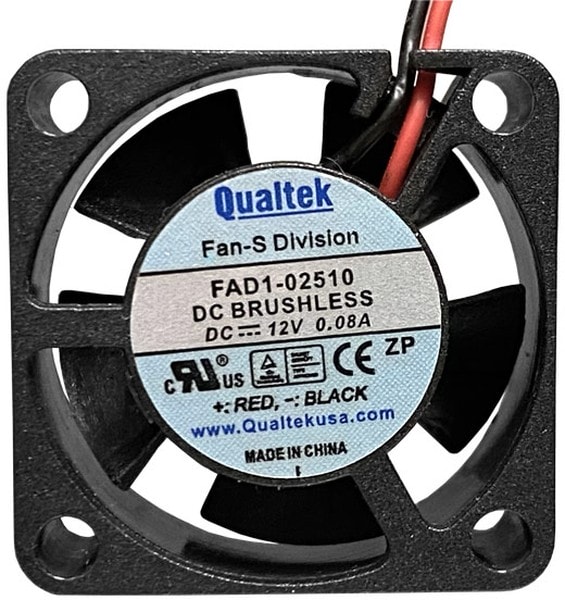 doc049661617 8006122043 FAD1-02510CBMW11, Fan Tubeaxial 12VDC Square - 25mm L x 25mm H Ball 2.1 CFM (0.059m³/min) 2 Wire Leads Hirschmann — изображение 1