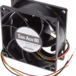 8006131019 9GA0812L2D0011, Fan Tubeaxial 12VDC Square - 80mm L x 80mm H Ball 3 Wire Leads Hirschmann