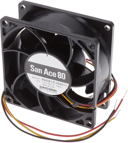 doc049664617 8006131019 9GA0812L2D0011, Fan Tubeaxial 12VDC Square - 80mm L x 80mm H Ball 3 Wire Leads Hirschmann — изображение 1