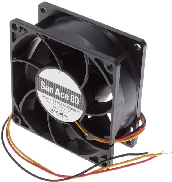 doc049668505 8006145087 9GA0812A2D0011, Fan Tubeaxial 12VDC Square - 80mm L x 80mm H Ball 3 Wire Leads Hirschmann — изображение 1