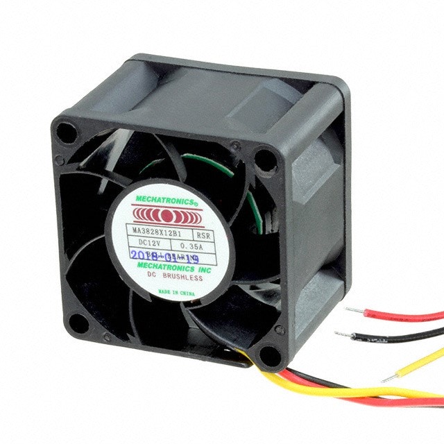 doc049682450 8006161455 MA3828X12B1-RSR, Fan Tubeaxial 12VDC Square - 38mm L x 38mm H Ball 15.0 CFM (0.420m³/min) 3 Wire Leads Hirschmann — изображение 1