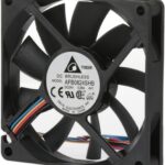 8006171834 AFB0824SHBAV1, Fan Tubeaxial 24VDC Square - 80mm L x 80mm H Ball 42.7 CFM (1.20m³/min) 4 Wire Leads Hirschmann