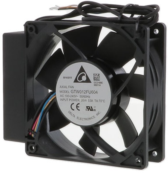 doc049697864 8006187406 GTW012FU604, Fan Tubeaxial 230VAC Square - 120mm L x 120mm H Ball 184.0 CFM (5.15m³/min) 5 Wire Leads Hirschmann — изображение 1