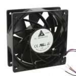 8006402321 THB1248CE, DC Fans Fan, 120x38mm, 48VDC, 262CFM, Ball, 4x Lead Wires, Lock Rotor Sensor, Tach/PWM Hirschmann
