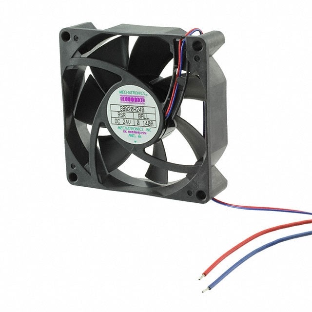 doc049700940 8006203692 G8020H24B-RSR, Fan Tubeaxial 24VDC Square - 80mm L x 80mm H Ball 43.0 CFM (1.20m³/min) 2 Wire Leads Hirschmann — изображение 1