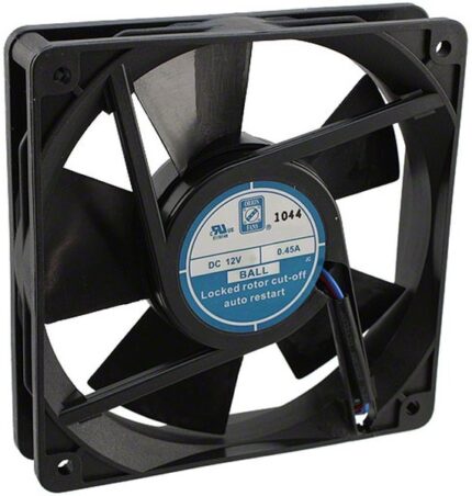 8006204008 OD1225-12HTB, Fan Tubeaxial 12VDC Square - 120mm L x 120mm H Ball 120.0 CFM (3.36m³/min) 2 Terminals Hirschmann