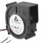 8007887288 BCB0812UHN-TP09, Blowers & Centrifugal Fans Blower, 75x80x30mm, 12VDC, 30.16CFM, 27.6W, Ball, 4x Lead Wires, Tach/PWM Hirschmann