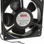 8006679156 UF12A12-BWHR, Fan Tubeaxial 115VAC Square - 120mm L x 120mm H Ball 106.0 CFM (2.97m³/min) 2 Wire Leads Hirschmann