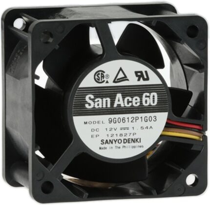 8006775033 9G0612P1G03, Fan Tubeaxial 12VDC Square - 60mm L x 60mm H Ball 4 Wire Leads Hirschmann