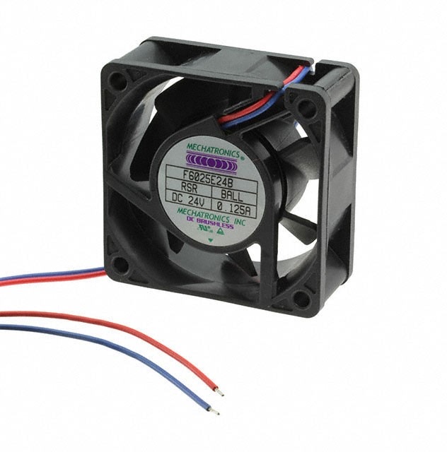 doc049729164 8008706621 F6025L12B-FHR, Fan Tubeaxial 12VDC Square - 60mm L x 60mm H Ball 14.0 CFM (0.392m³/min) 2 Wire Leads Hirschmann — изображение 1