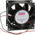 8006844453 MQ8038E12B-FSR, Fan Tubeaxial 12VDC Square - 80mm L x 80mm H Ball 123.3 CFM (3.45m³/min) 2 Wire Leads Hirschmann