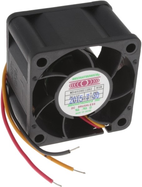 doc049754868 8006879228 MD4028E12B2-RSR, Fan Tubeaxial 12VDC Square - 40mm L x 40mm H Ball 15.2 CFM (0.426m³/min) 3 Wire Leads Hirschmann — изображение 1